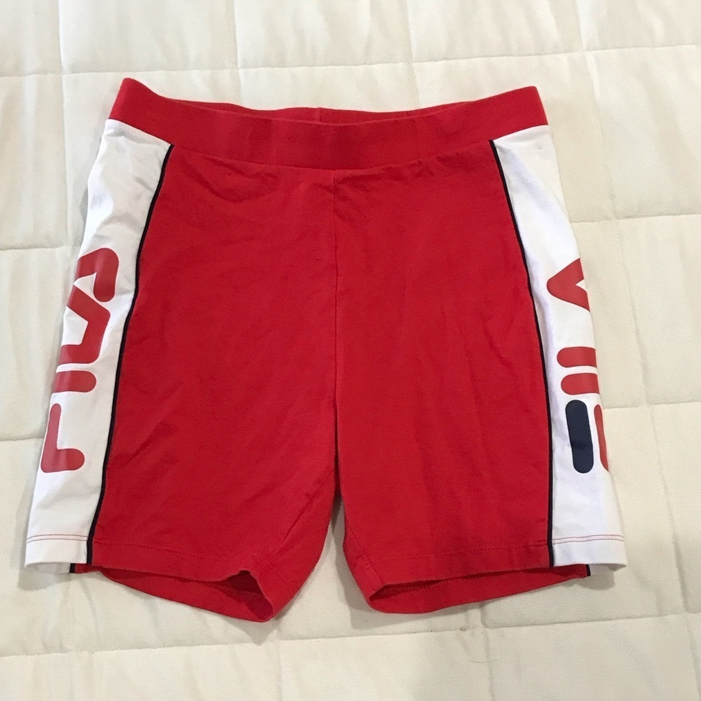 Fila Red and White Sports Shorts